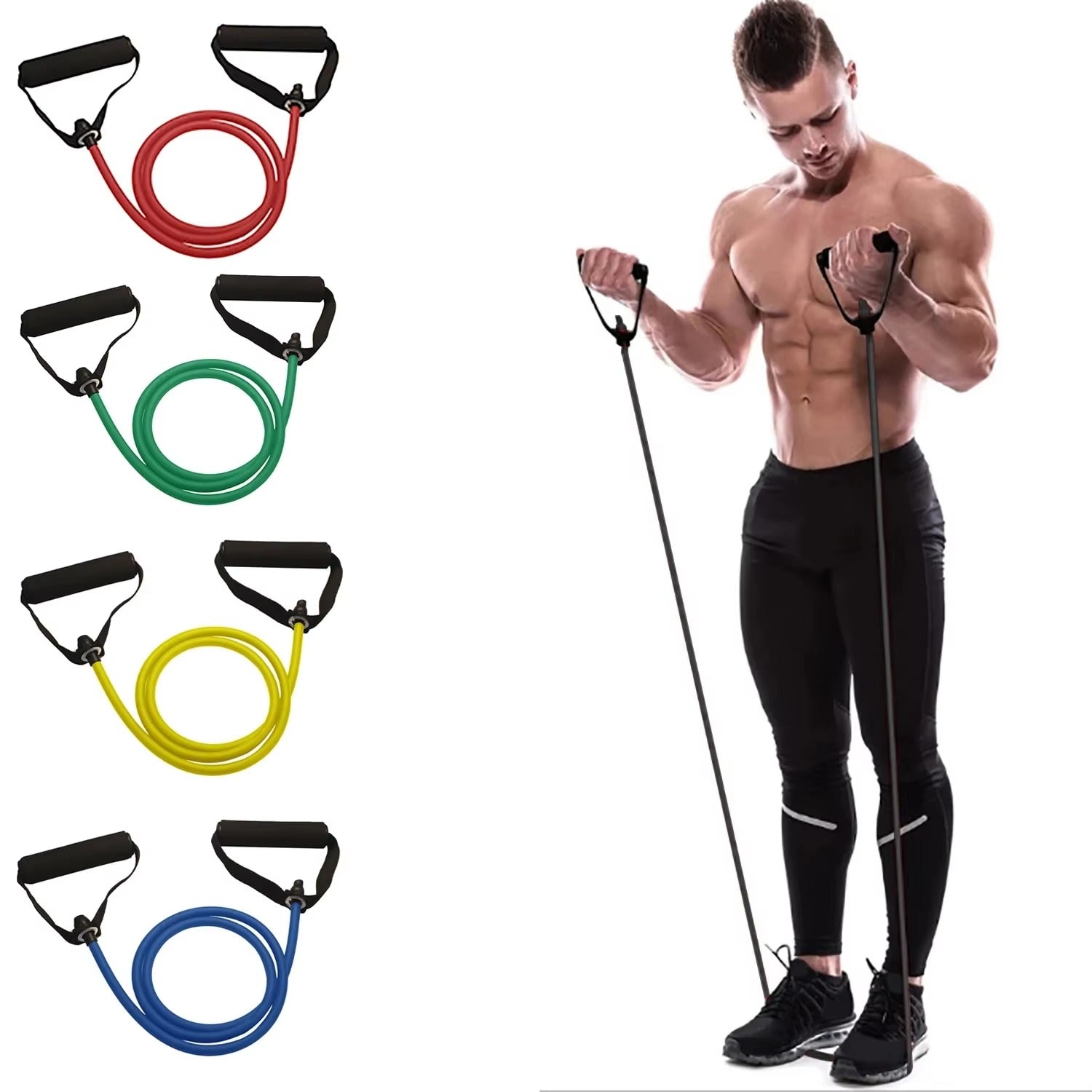 Kit de Treino com Bandas e Suporte de Porta